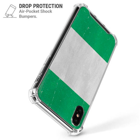 Nigeria Flag Distressed iPhone XS Max Clear Case